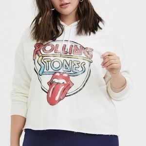 Torrid Rolling Stones French Terry Crop Hoodie